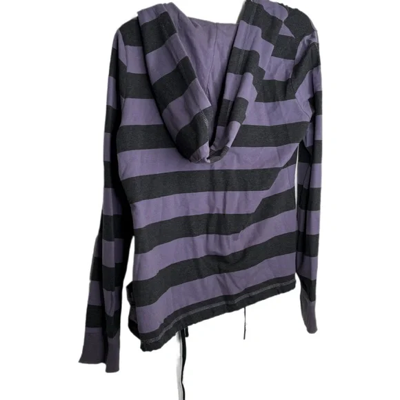 Calvin Klein Performance Quick Dry Striped Purple and Dark Grey Zip Hoodie XL - Picture 3 of 12